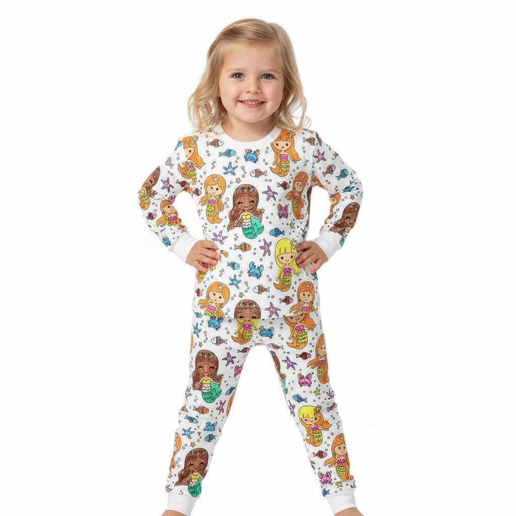 Farvelægnings pyjamas - Havfruedrømme