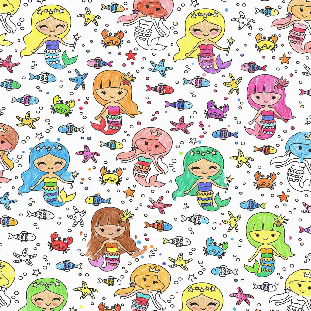 Farvelægnings pyjamas - Havfruedrømme