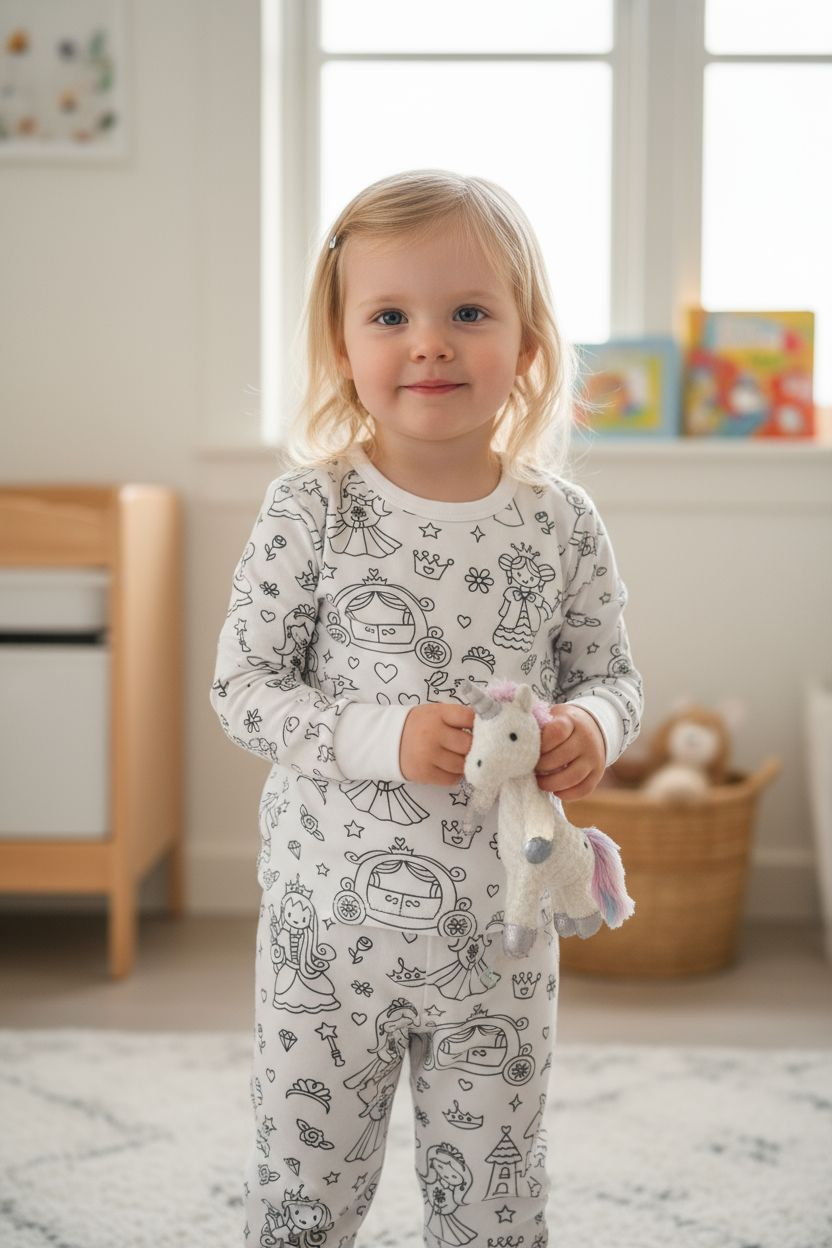 Farvelægnings pyjamas - Prinsessedrømme