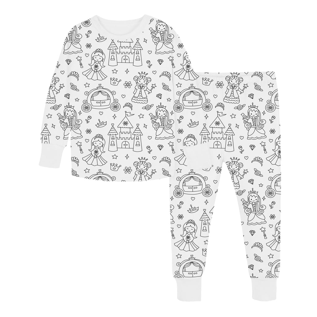 Farvelægnings pyjamas - Prinsessedrømme